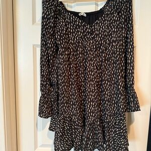 SHEIN Black and White Patterned Dress